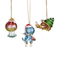Christabelle 3 Sea Animal Christmas Ornaments Assorted Character Figures 7.5cm Xmas Tree Decorations Hanging Baubles
