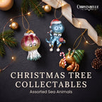 Christabelle 3 Sea Animal Christmas Ornaments Assorted Novelty Figures 7.5cm Xmas Tree Decorations Hanging Baubles