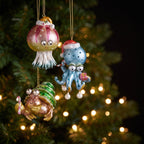 Christabelle 3 Sea Animal Christmas Ornaments Assorted Novelty Figures 7.5cm Xmas Tree Decorations Hanging Baubles