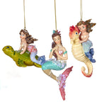 Christabelle 3 Mermaid Christmas Ornaments Assorted Novelty Figures 13cm Xmas Tree Decorations Hanging Baubles