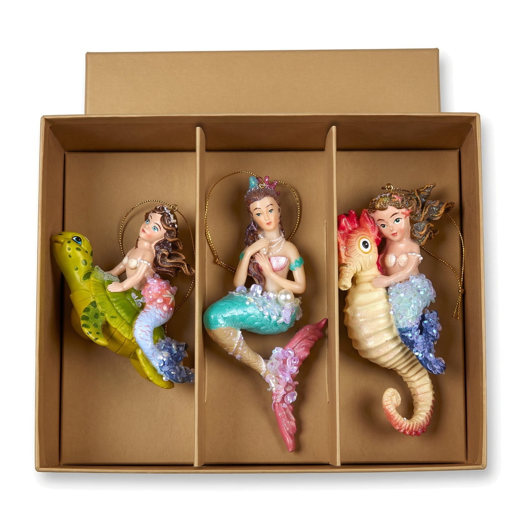 Christabelle 3 Mermaid Christmas Ornaments Assorted Novelty Figures 13cm Xmas Tree Decorations Hanging Baubles
