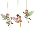 Christabelle 3 Fairy Christmas Ornaments Assorted Novelty Figures 10cm Xmas Tree Decorations Hanging Baubles