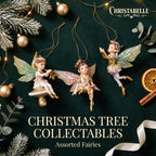 Christabelle 3 Fairy Christmas Ornaments Assorted Novelty Figures 10cm Xmas Tree Decorations Hanging Baubles