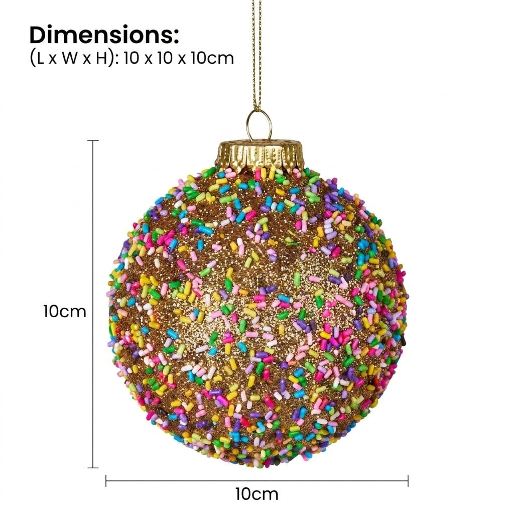 Christabelle 6 Beaded Glass Christmas Baubles Assorted 10cm Xmas Tree Decorations Hanging Ornaments Gift Boxed Set