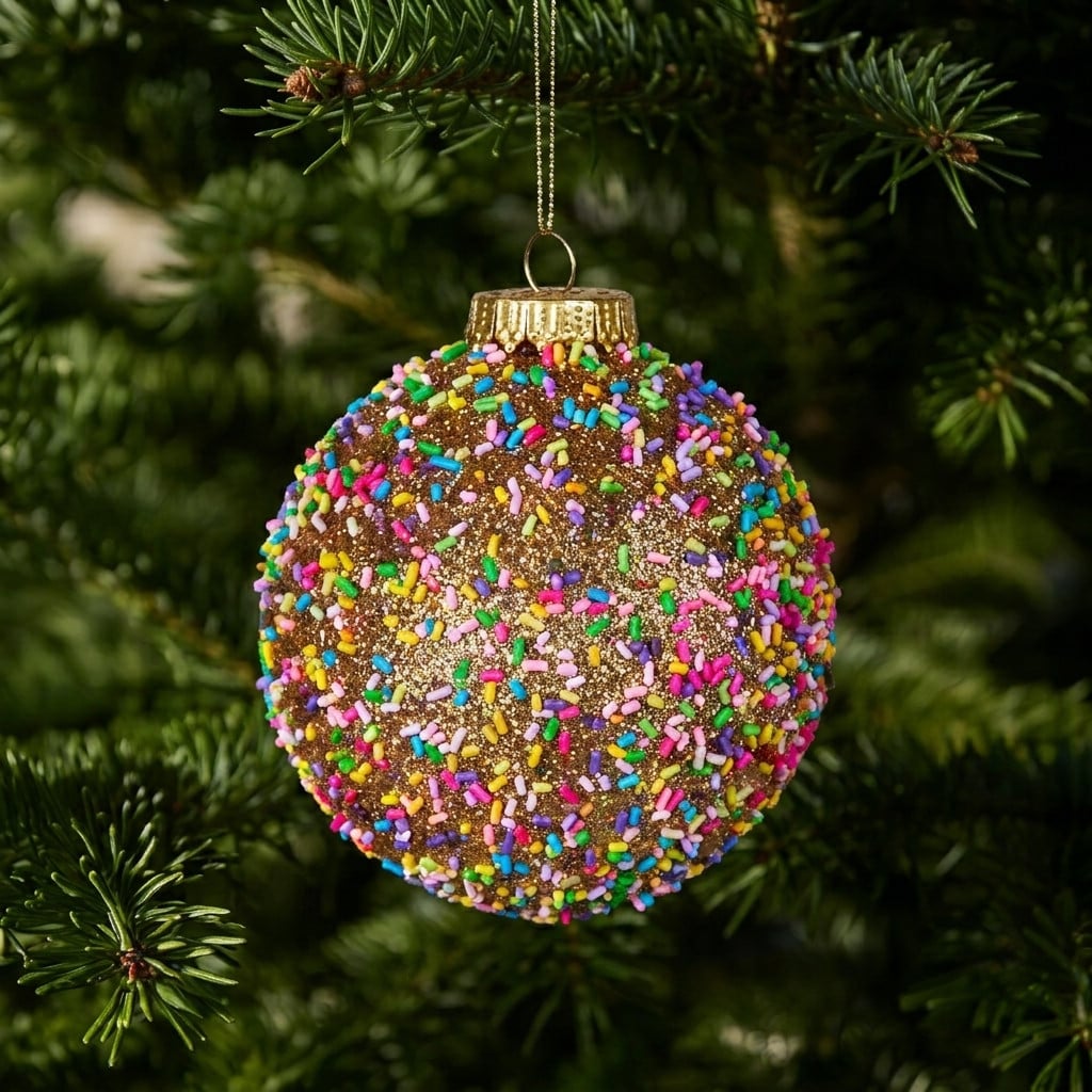 Christabelle 6 Beaded Glass Christmas Baubles Assorted 10cm Xmas Tree Decorations Hanging Ornaments Gift Boxed Set
