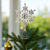 Christabelle Snowflake Christmas Tree Topper with Beaded Detailing Decoration Ornament
