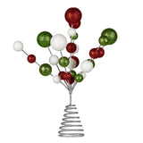 Christabelle Colourful Baubles Christmas Tree Topper with Festive Glitter Finish Decoration Ornament