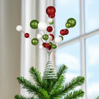 Christabelle Colourful Baubles Christmas Tree Topper with Festive Glitter Finish Decoration Ornament