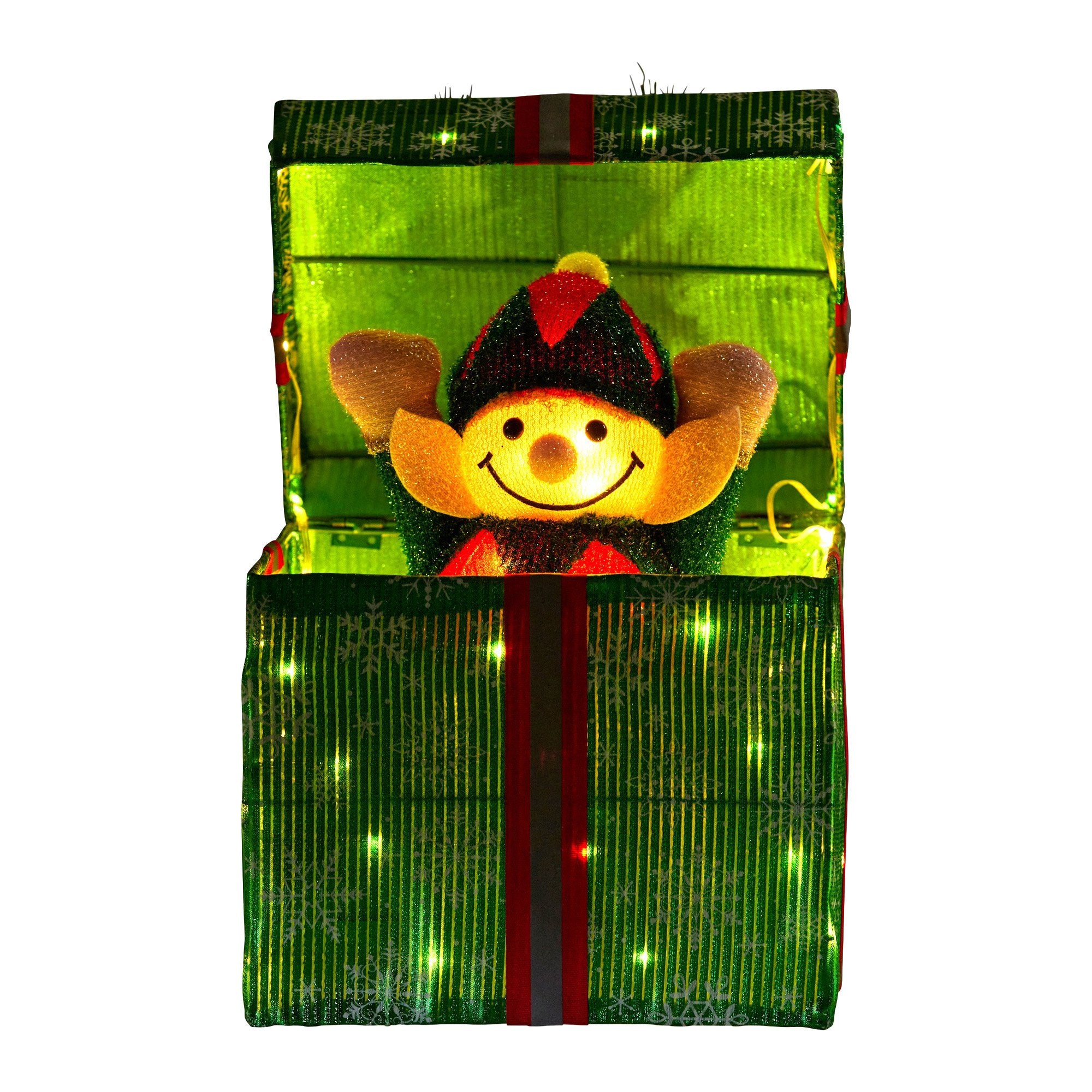 Christabelle Animated Elf in a Gift Box LED Lights Christmas Tree Decoration Ornament Xmas