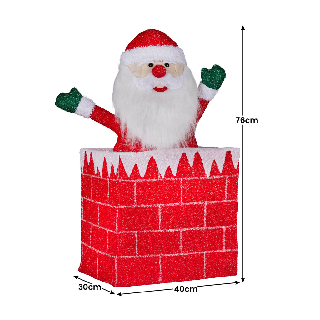 Christabelle 76cm Santa in Chimney Christmas Tree Warm White LED Lights Animated Decoration Ornament