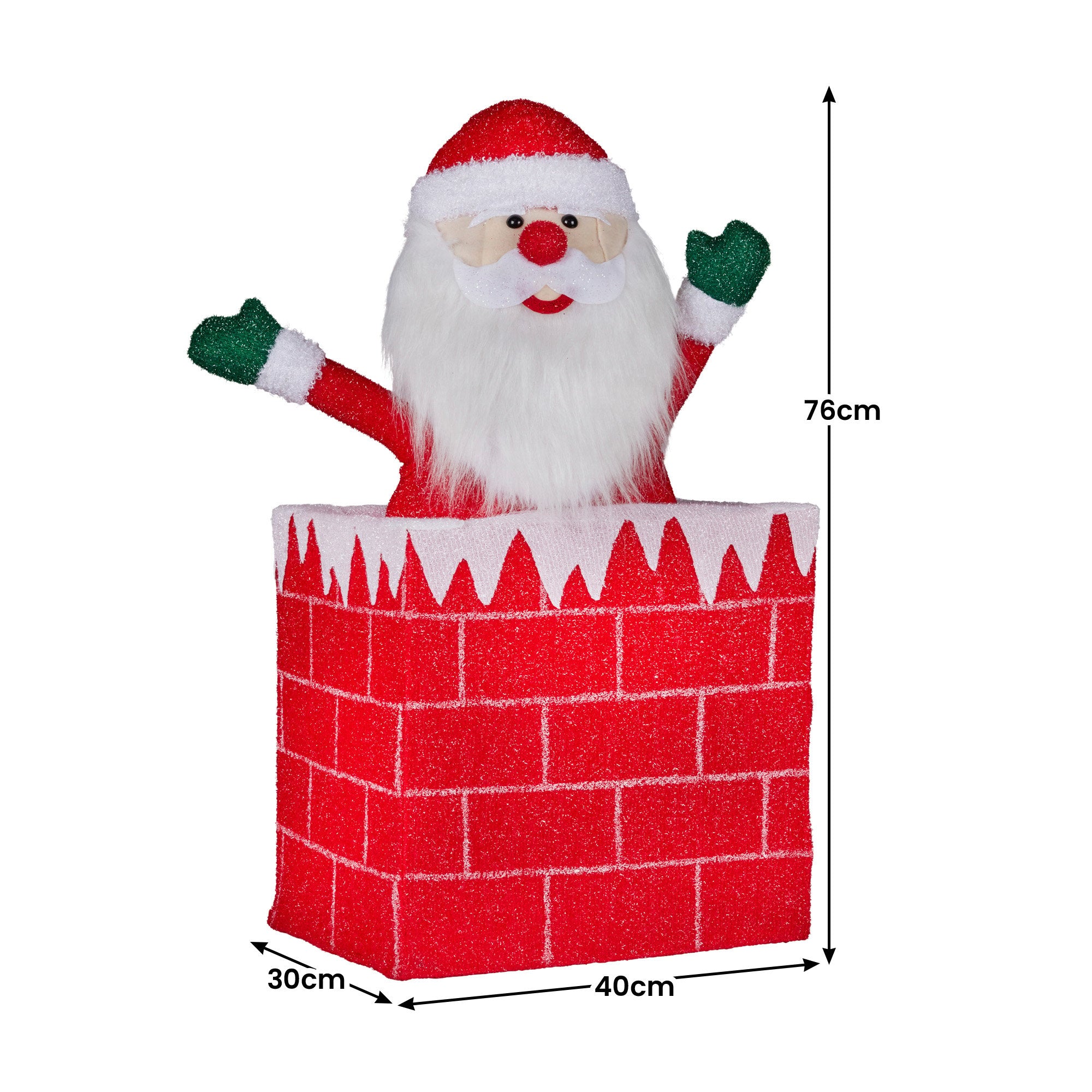 Christabelle 76cm Santa in Chimney Christmas Tree Warm White LED Lights Animated Decoration Ornament