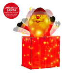 Christabelle 76cm Santa in Chimney Christmas Tree Warm White LED Lights Animated Decoration Ornament