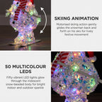 Christabelle 61cm Animated Skiing Snowman Christmas Light Up Display LED Outdoor Indoor Xmas Yard Lawn Statue Home Decor