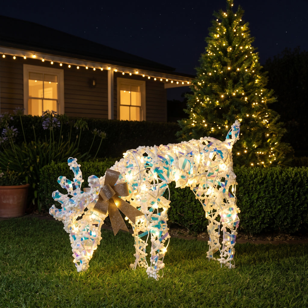 Christabelle 66cm Grazing Reindeer Christmas Light Up Display Animated LED Outdoor Indoor Xmas Yard Lawn Statue