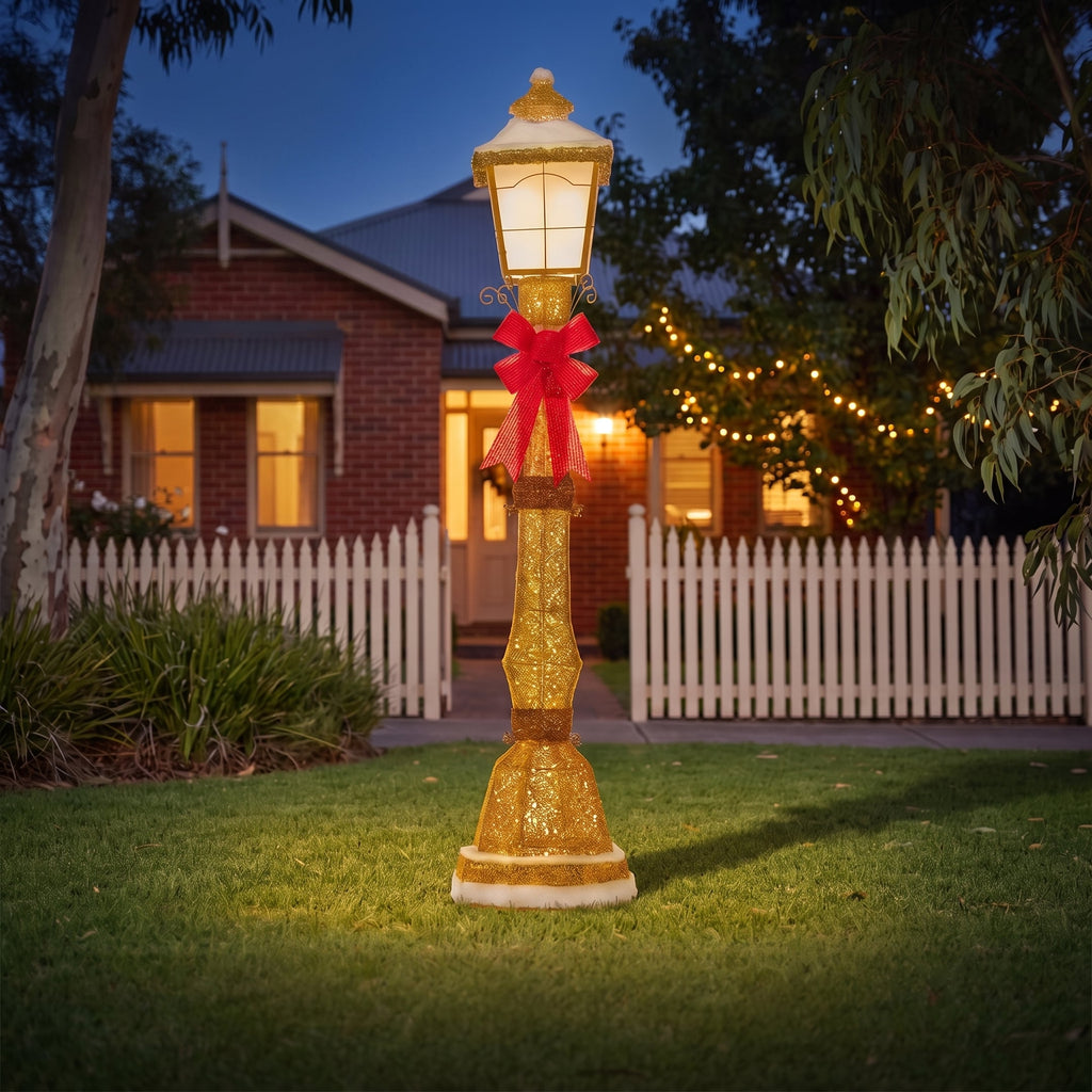 Christabelle 1.5m Festive Lamp Post Christmas Light Up Display LED Outdoor Indoor Xmas Yard Lawn Statue Home Decor