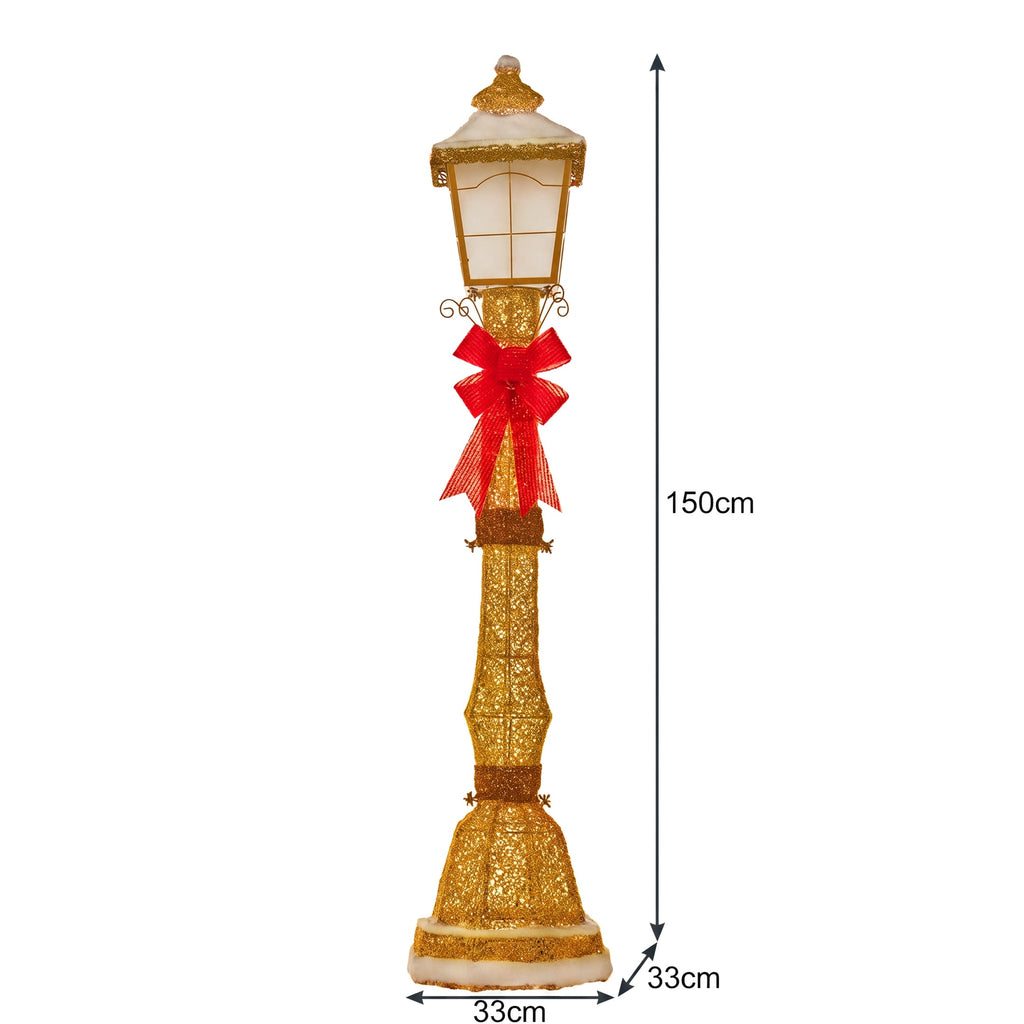 Christabelle 1.5m Festive Lamp Post Christmas Light Up Display LED Outdoor Indoor Xmas Yard Lawn Statue Home Decor