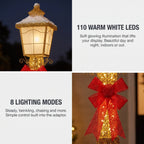 Christabelle 1.5m Festive Lamp Post Christmas Light Up Display LED Outdoor Indoor Xmas Yard Lawn Statue Home Decor