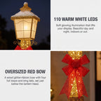 Christabelle 1.5m Festive Lamp Post Christmas Light Up Display LED Outdoor Indoor Xmas Yard Lawn Statue Home Decor