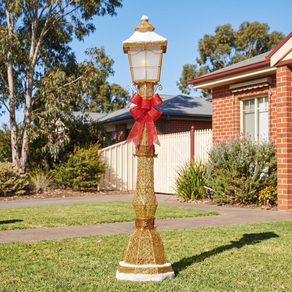 Christabelle 1.5m Festive Lamp Post Christmas Light Up Display LED Outdoor Indoor Xmas Yard Lawn Statue Home Decor