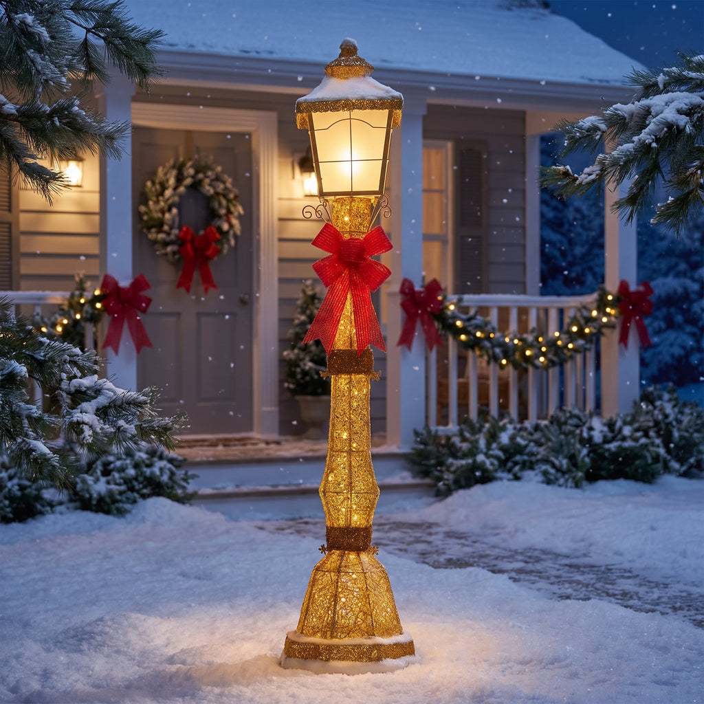Christabelle 1.5m Festive Lamp Post Christmas Light Up Display LED Outdoor Indoor Xmas Yard Lawn Statue Home Decor