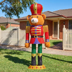 Christabelle 1.47m Teddy Bear Nutcracker Christmas Light Up Display LED Outdoor Indoor Xmas Yard Lawn Statue Home Decor