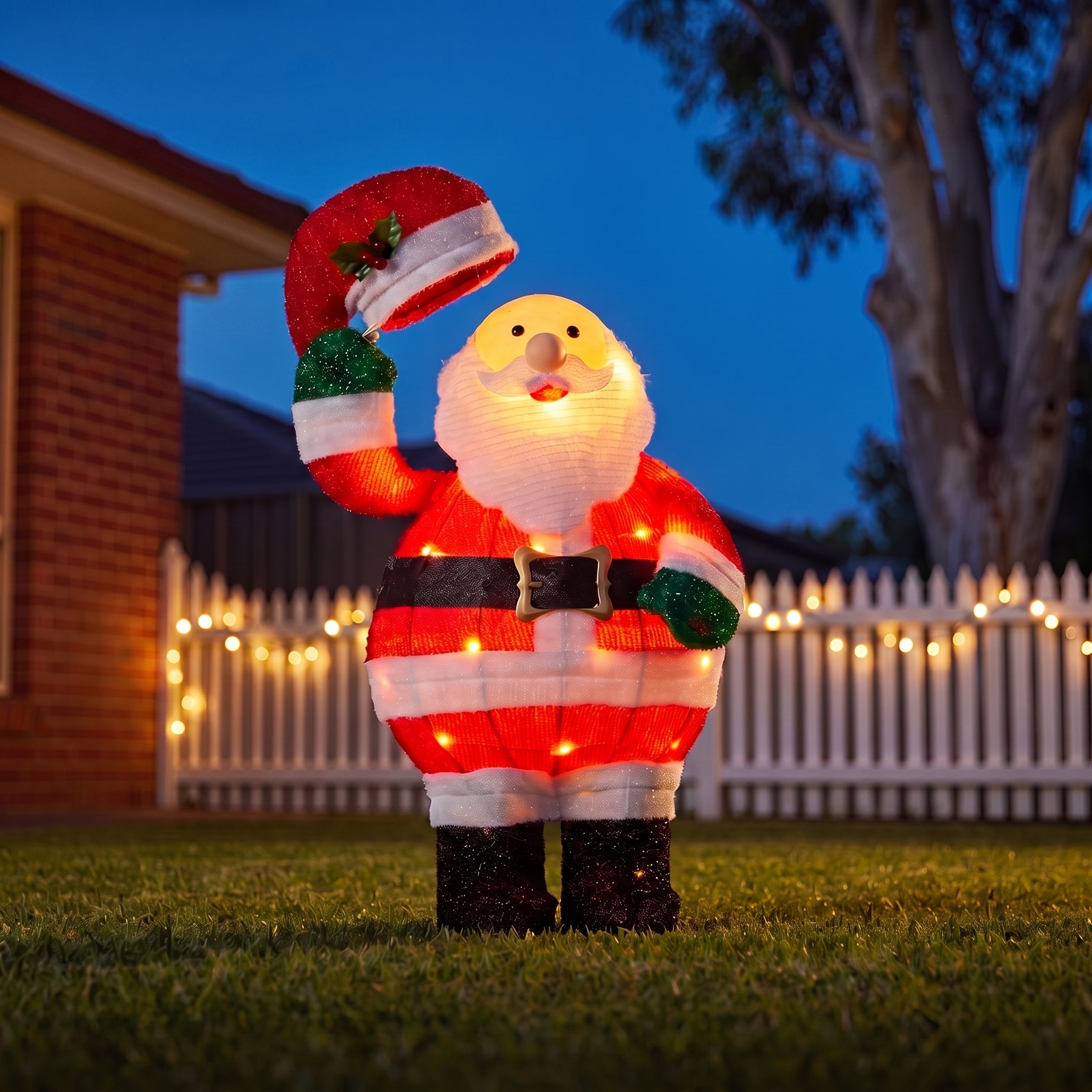 Christabelle 56cm Santa Christmas Light Up Display Animated LED Outdoor Indoor Xmas Yard Lawn Statue Home Decor