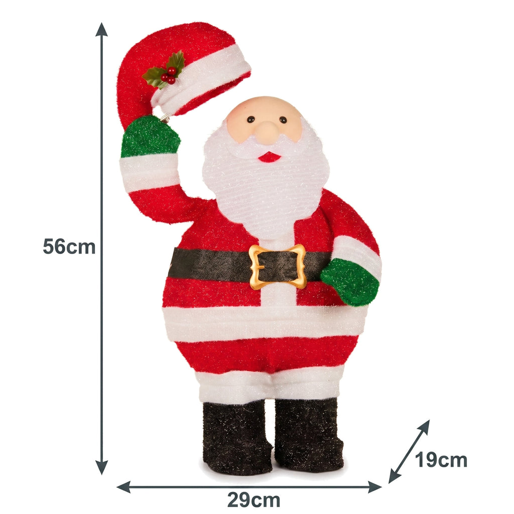 Christabelle 56cm Santa Christmas Light Up Display Animated LED Outdoor Indoor Xmas Yard Lawn Statue Home Decor