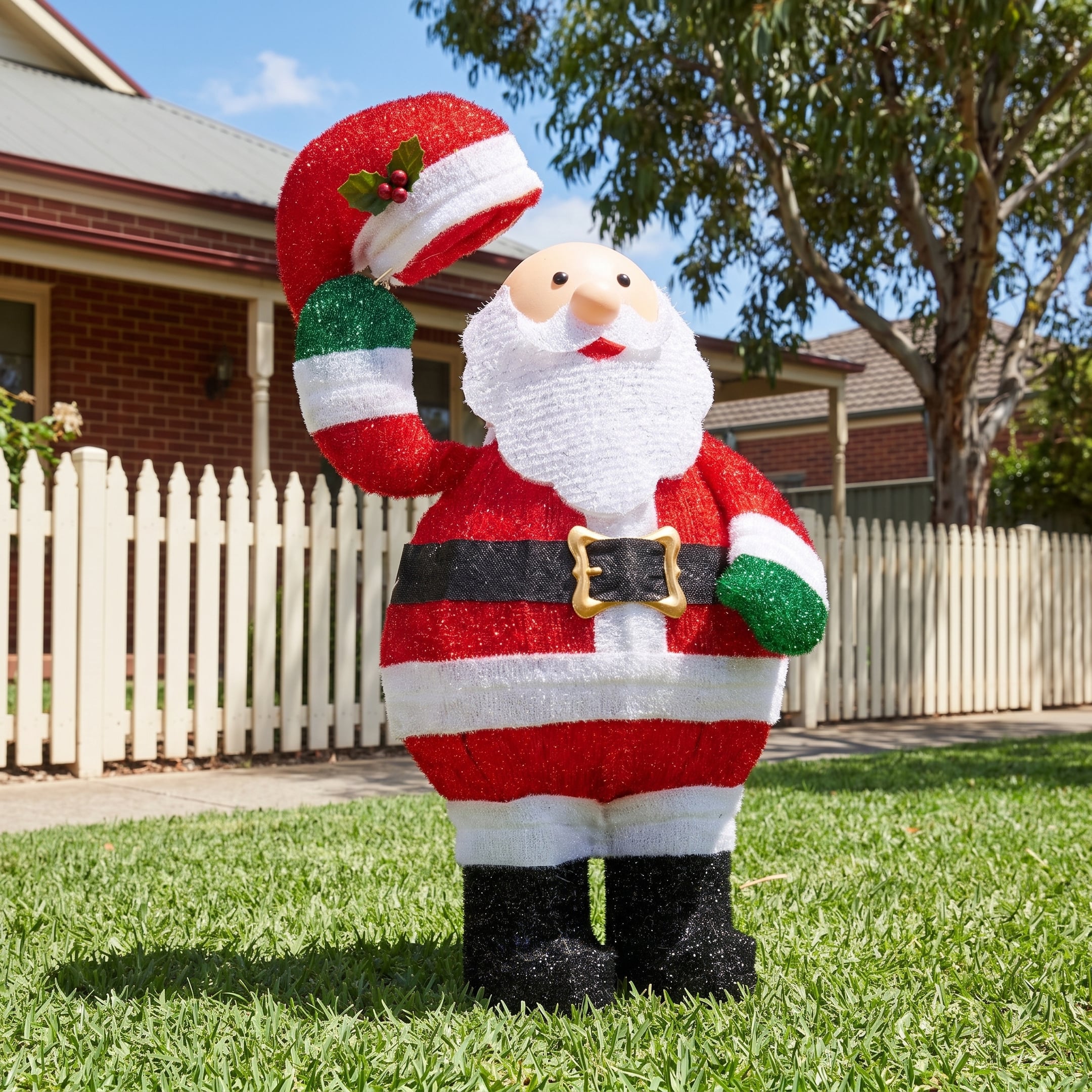 Christabelle 56cm Santa Christmas Light Up Display Animated LED Outdoor Indoor Xmas Yard Lawn Statue Home Decor