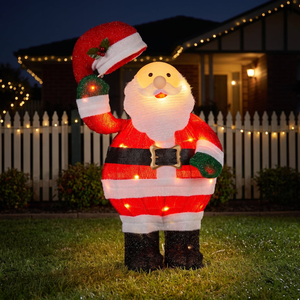 Christabelle 56cm Santa Christmas Light Up Display Animated LED Outdoor Indoor Xmas Yard Lawn Statue Home Decor