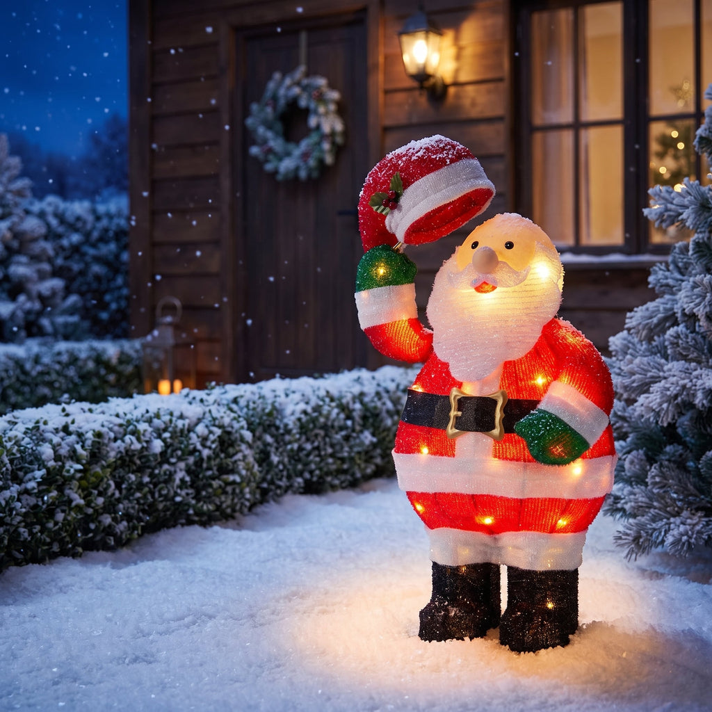 Christabelle 56cm Santa Christmas Light Up Display Animated LED Outdoor Indoor Xmas Yard Lawn Statue Home Decor