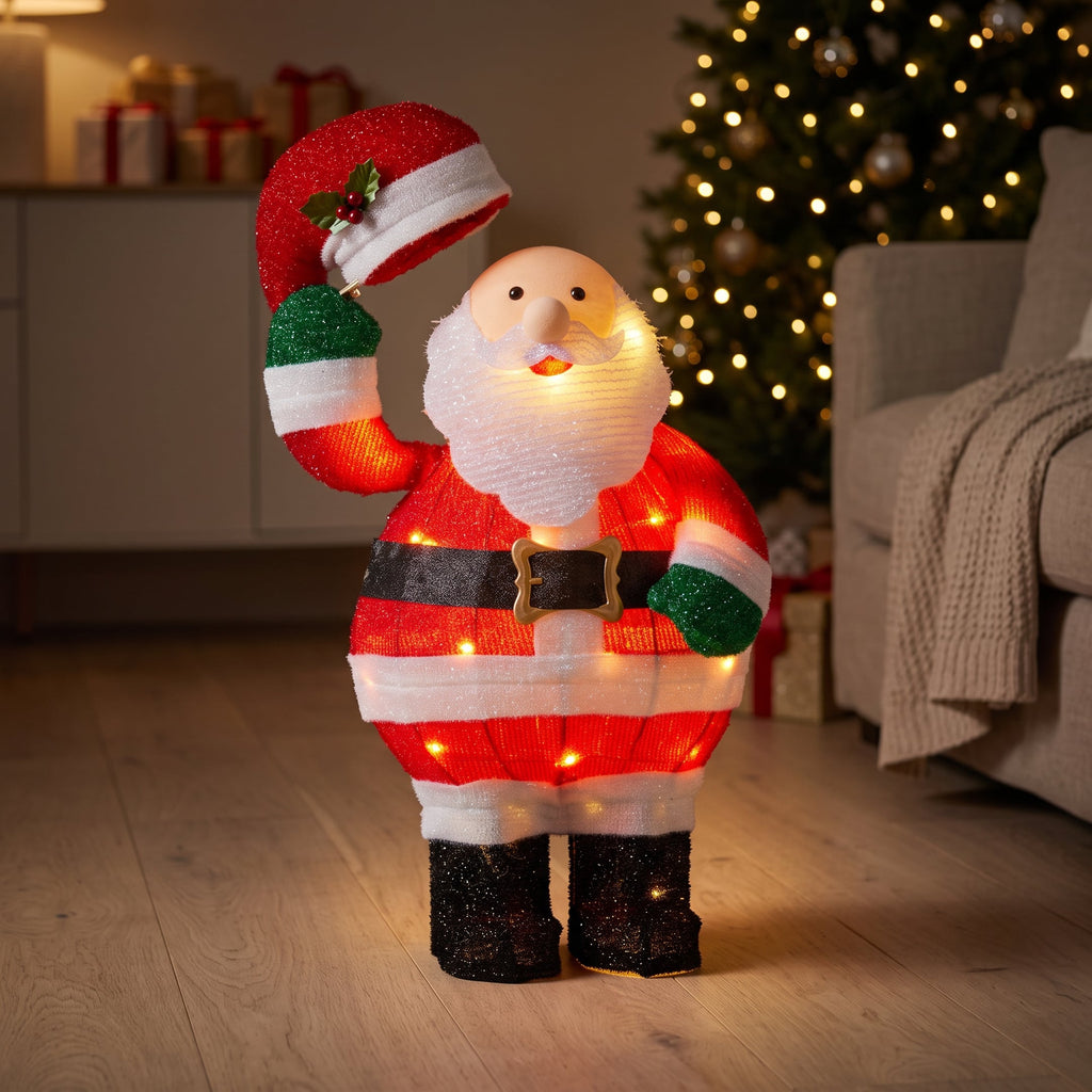 Christabelle 56cm Santa Christmas Light Up Display Animated LED Outdoor Indoor Xmas Yard Lawn Statue Home Decor