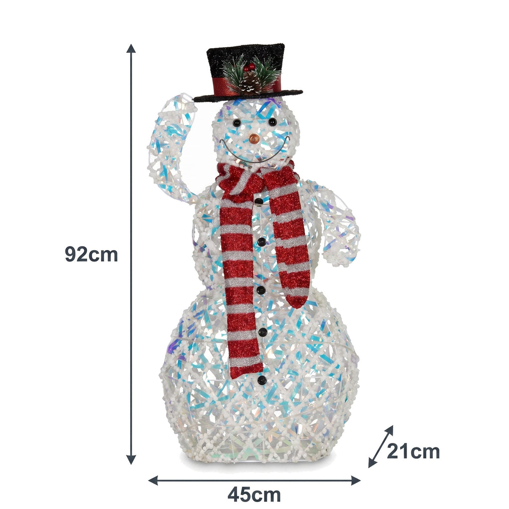 Christabelle 92cm Snowman Christmas Light Up Display Animated LED Outdoor Indoor Xmas Yard Lawn Statue Home Decor