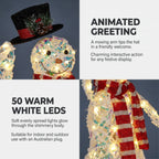 Christabelle 92cm Snowman Christmas Light Up Display Animated LED Outdoor Indoor Xmas Yard Lawn Statue Home Decor