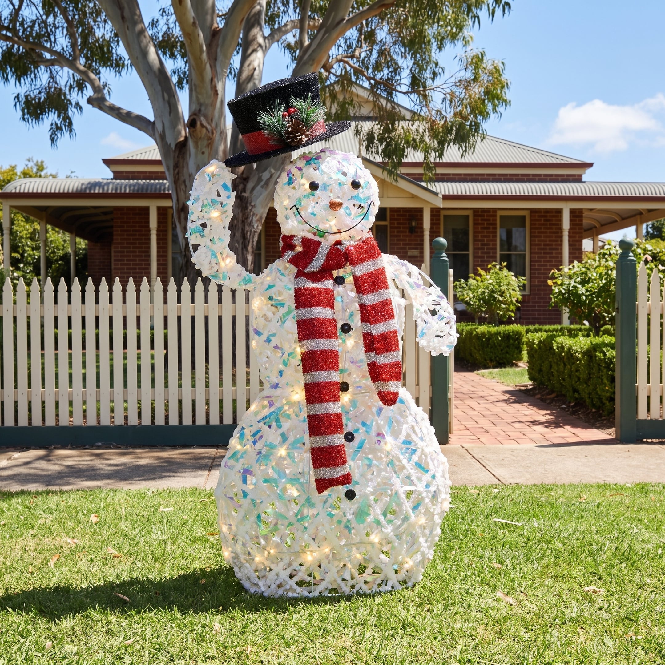 Christabelle 92cm Snowman Christmas Light Up Display Animated LED Outdoor Indoor Xmas Yard Lawn Statue Home Decor