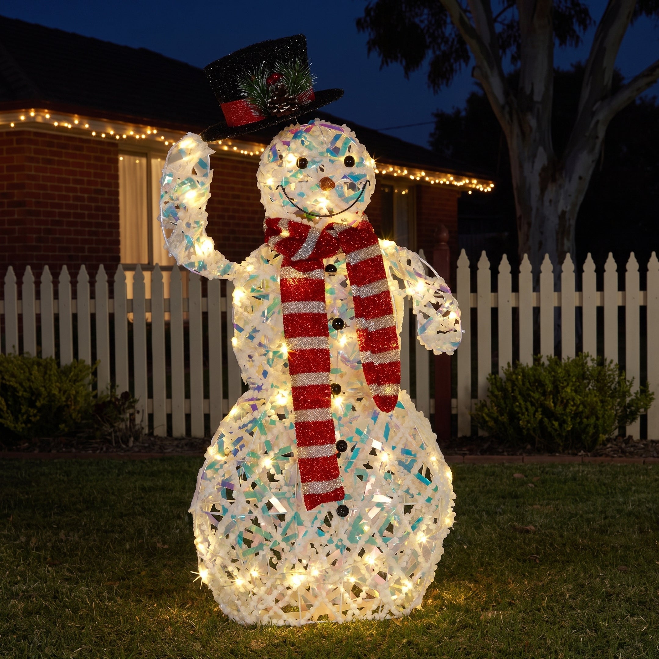 Christabelle 92cm Snowman Christmas Light Up Display Animated LED Outdoor Indoor Xmas Yard Lawn Statue Home Decor