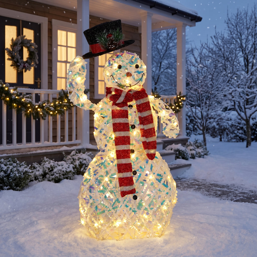 Christabelle 92cm Snowman Christmas Light Up Display Animated LED Outdoor Indoor Xmas Yard Lawn Statue Home Decor
