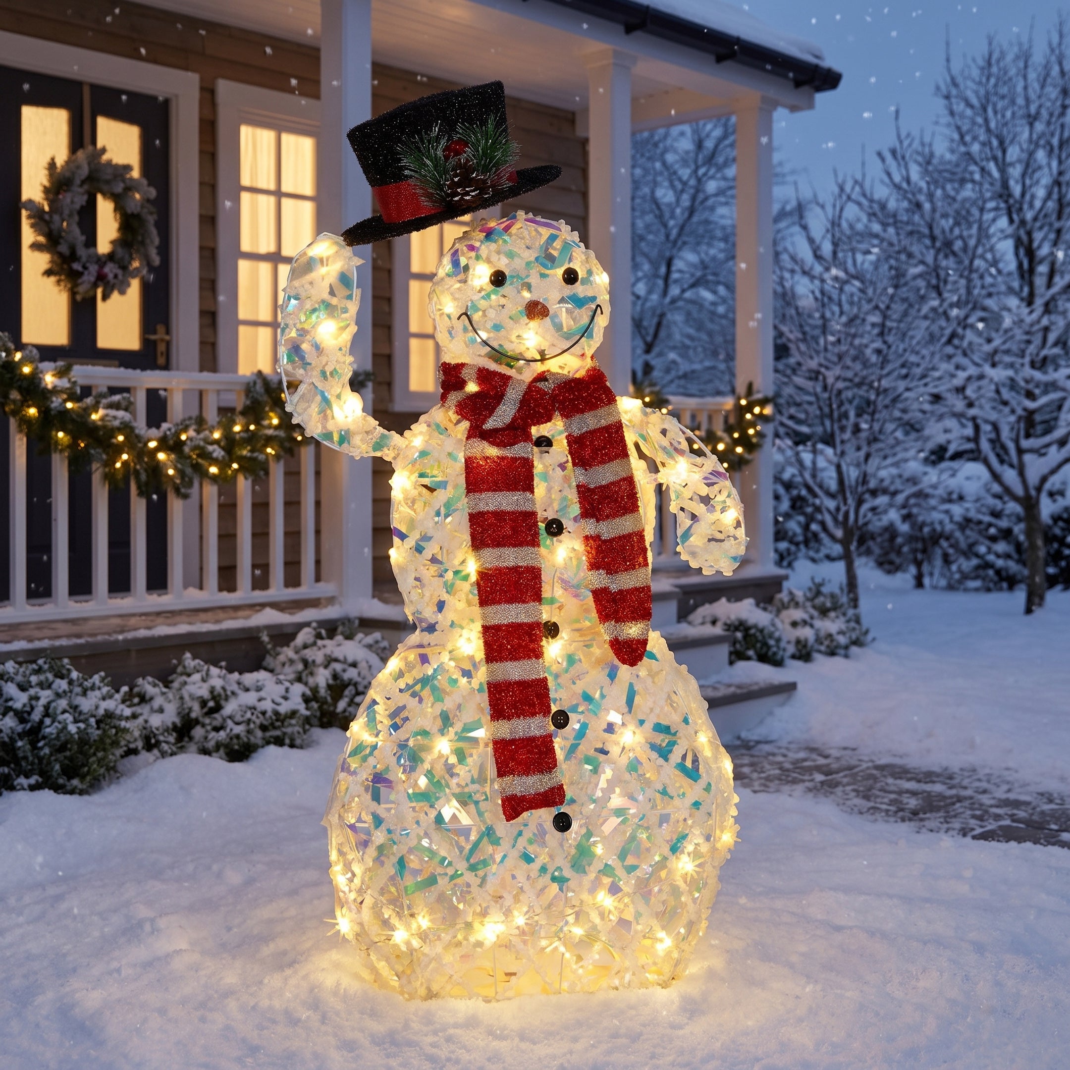 Christabelle 92cm Snowman Christmas Light Up Display Animated LED Outdoor Indoor Xmas Yard Lawn Statue Home Decor
