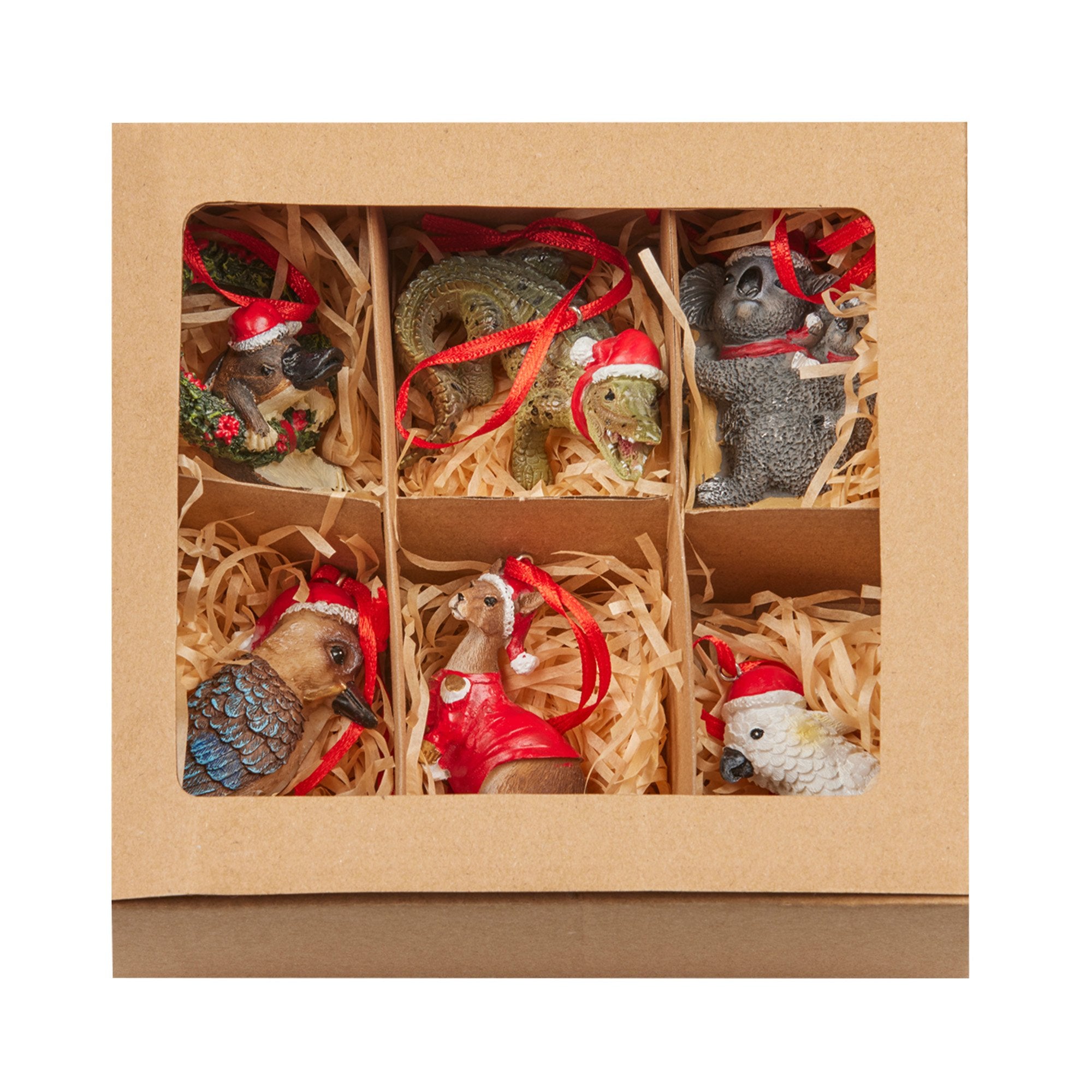 Christabelle Box of 6 Assorted Aussie Animals Christmas Tree Decorations