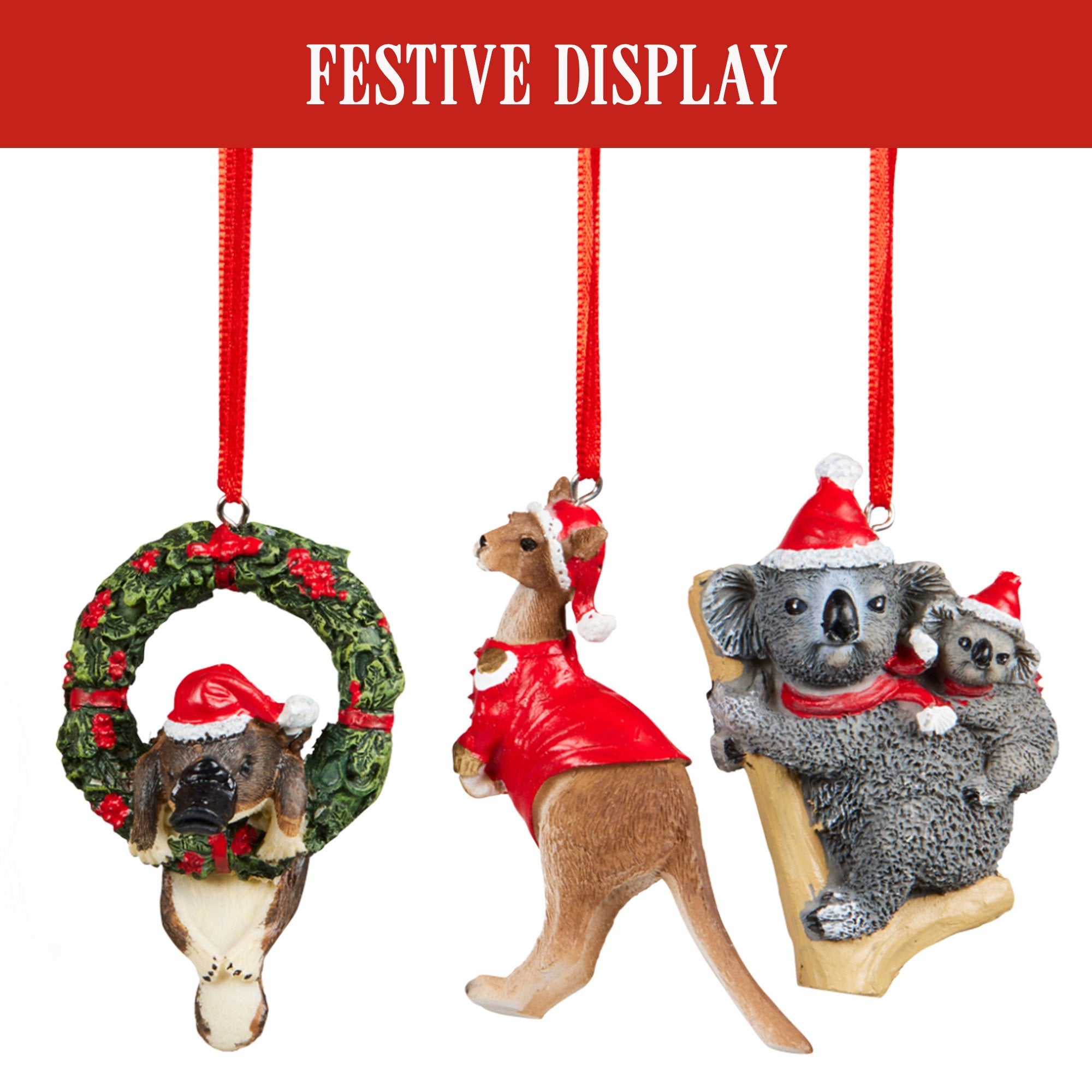 Christabelle Box of 6 Assorted Aussie Animals Christmas Tree Decorations