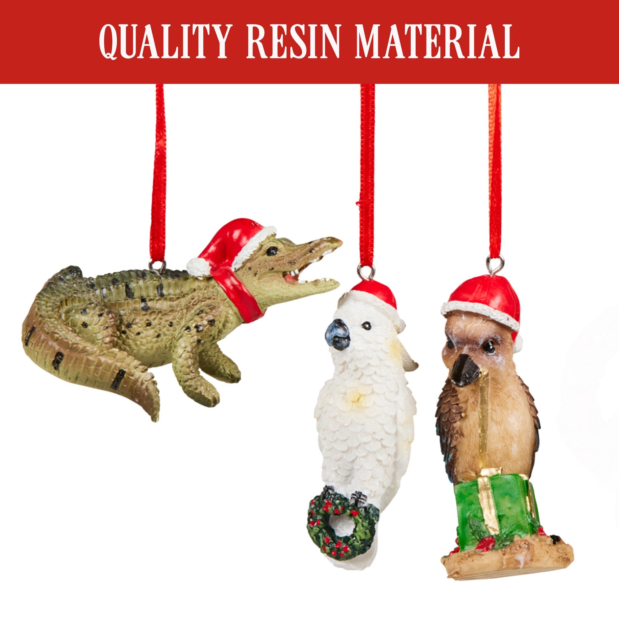 Christabelle Box of 6 Assorted Aussie Animals Christmas Tree Decorations