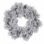 Christabelle 61cm Alpine Snow Christmas Wreath Pre Lit Multi Function LED Timer Pinecone Front Door Xmas Decoration Home