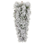 Christabelle 90cm Alpine Snow Christmas Teardrop Pre Lit Multi Function LED Timer Flocked Pine Cones Home