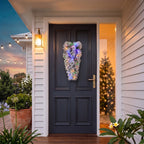 Christabelle 90cm Alpine Snow Christmas Teardrop Pre Lit Multi Function LED Timer Flocked Pine Cones Home