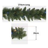 Christabelle 274cm Battery-Operated Christmas Garland with Multi-Function Lights - Dorset Pine