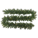 Christabelle 274cm Battery-Operated Christmas Garland with Multi-Function Lights - Dorset Pine