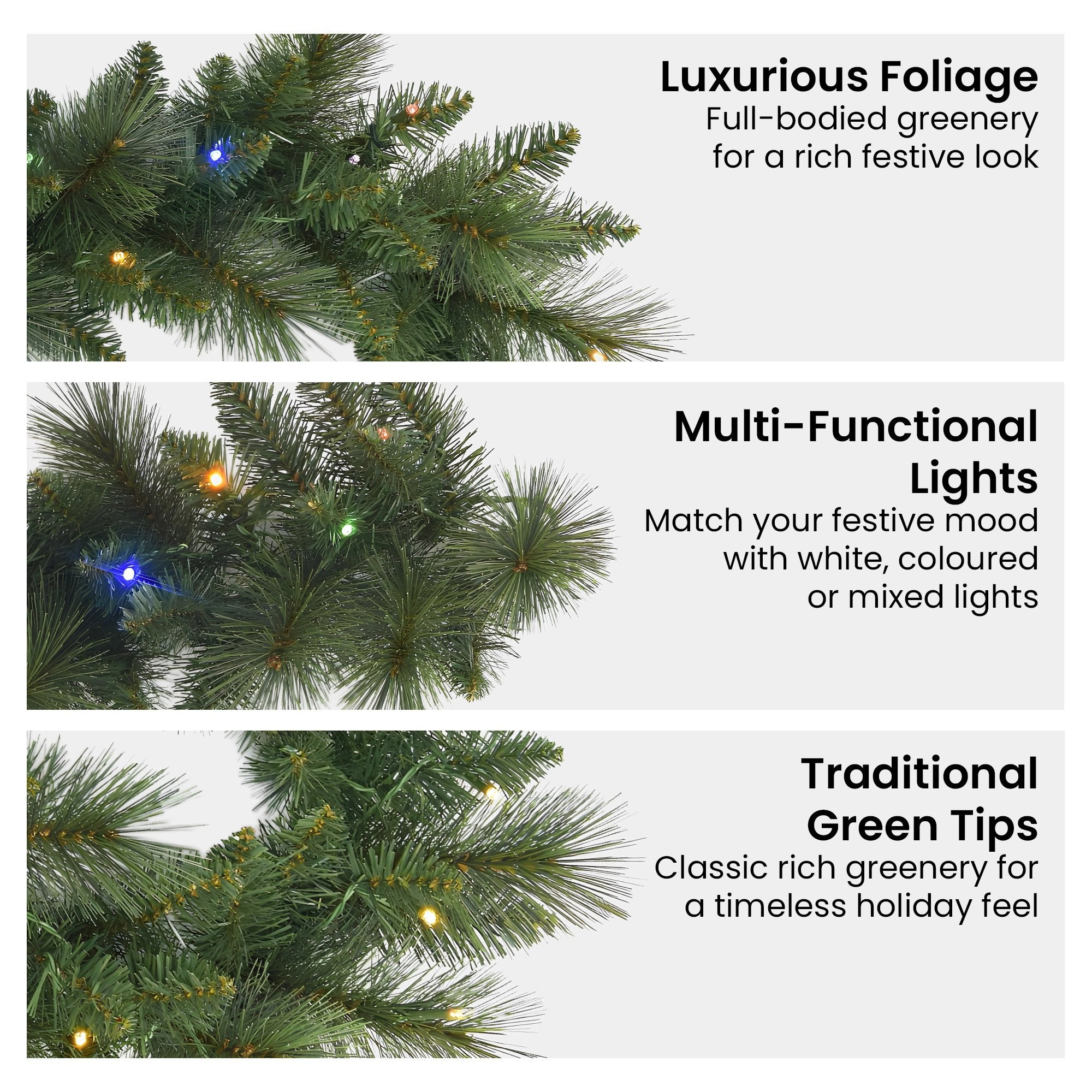 Christabelle 2.7m Christmas Garland with LED Lights Dorset Pine Mantle Decoration Ornament