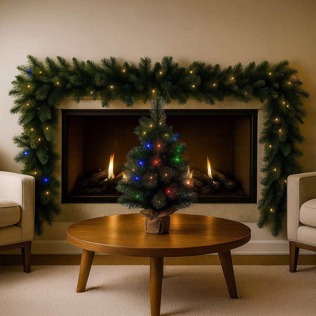 Christabelle 2.7m Christmas Garland with LED Lights Dorset Pine Mantle Decoration Ornament