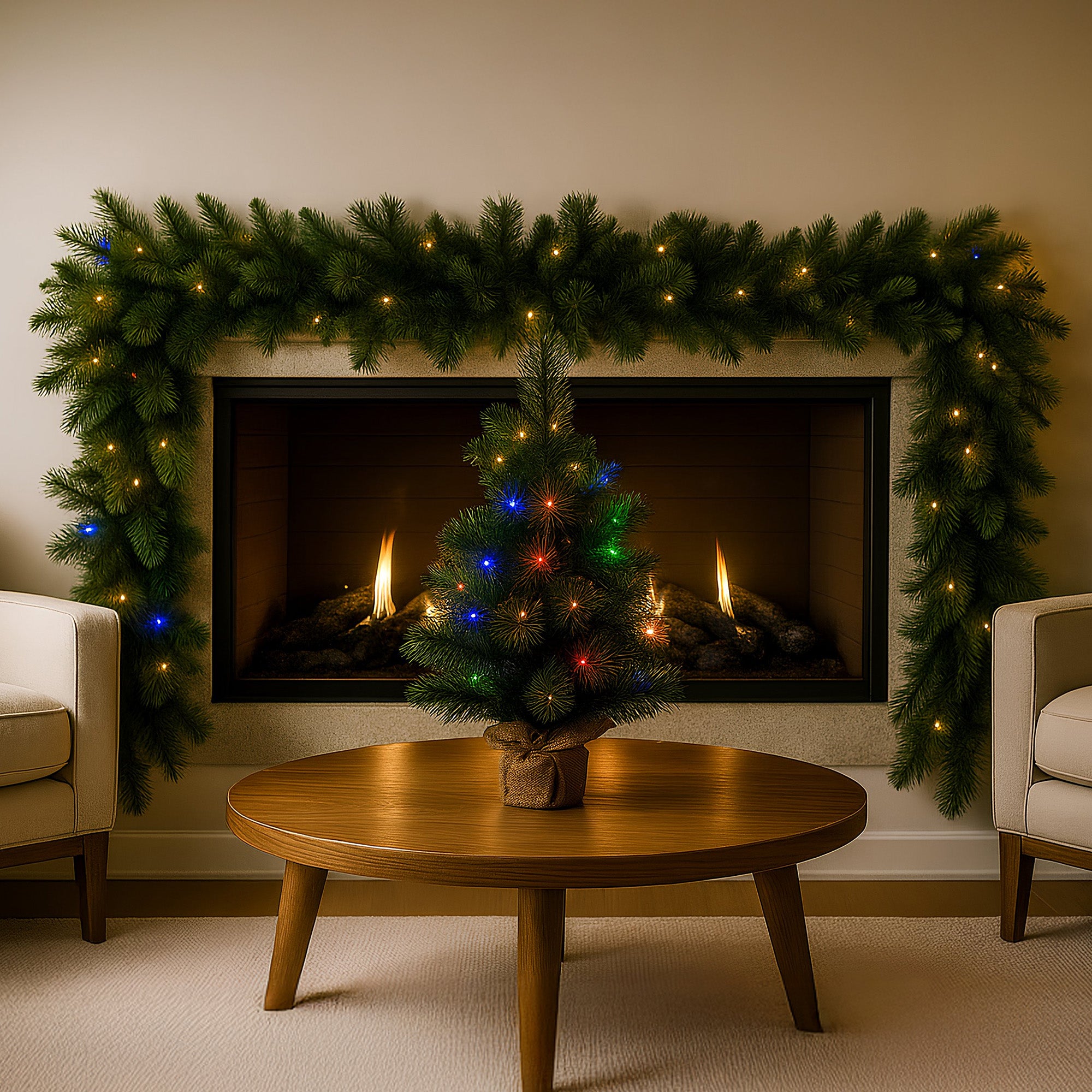 Christabelle 2.7m Christmas Garland with LED Lights Dorset Pine Mantle Decoration Ornament
