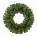 Christabelle 61cm Dorset Pine Christmas Wreath Pre Lit Multi Function LED Battery Operated Front Door Xmas Decoration Home