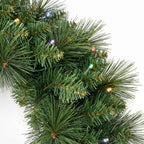 Christabelle 61cm Dorset Pine Christmas Wreath Pre Lit Multi Function LED Battery Operated Front Door Xmas Decoration Home
